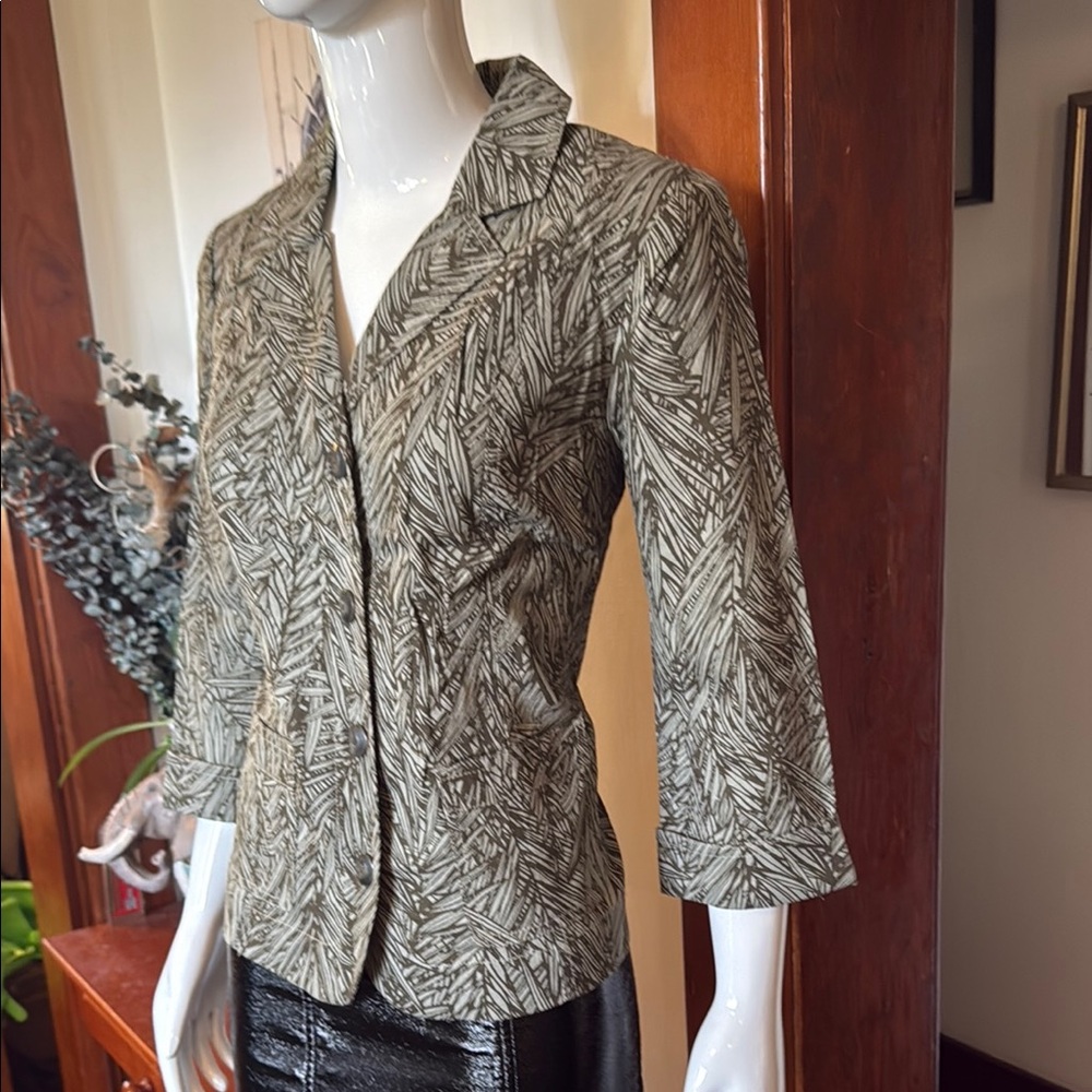 NWT northern reflections size small Leaf Patterned Blazer linen blend